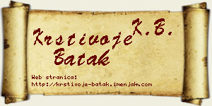 Krstivoje Batak vizit kartica